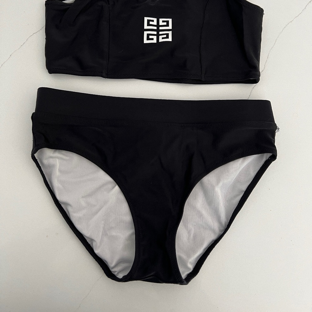 GIVENCHY Girls Black Logo High Waisted Bikini Bathing Suit - Picture 5 of 5